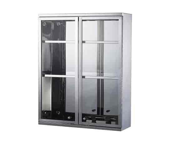 HOMCOM Stainless Steel Bathroom Wall Mounted Glass Cabinet