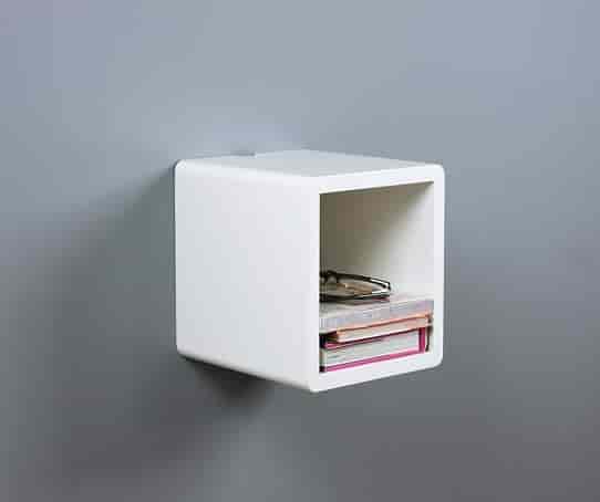 Mini Cubby Floating Nightstand, Small Wall Mount Side Table, Narrow Bedside Table
