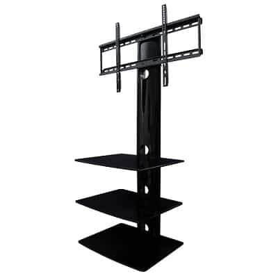 Aeon Stands and Mounts, Swiveling TV Wall Mount with Three Shelves-min
