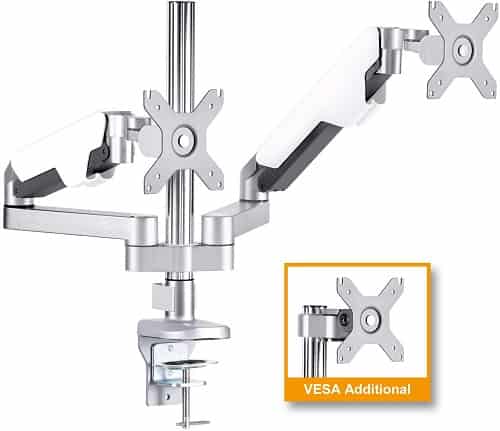 Fezibo Heavy-Duty C-Clamp Dual Monitor Wall Mount